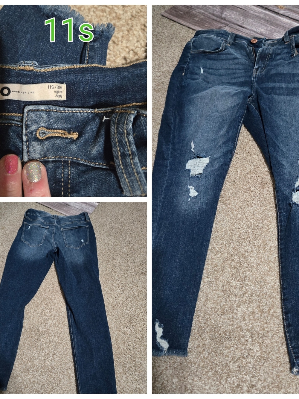 SO Women’s Dark Blue Distressed Jeggings